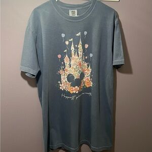 Happiest Place on Earth Shirt - Disney Castle Floral - Comfort Colors Woman’s L